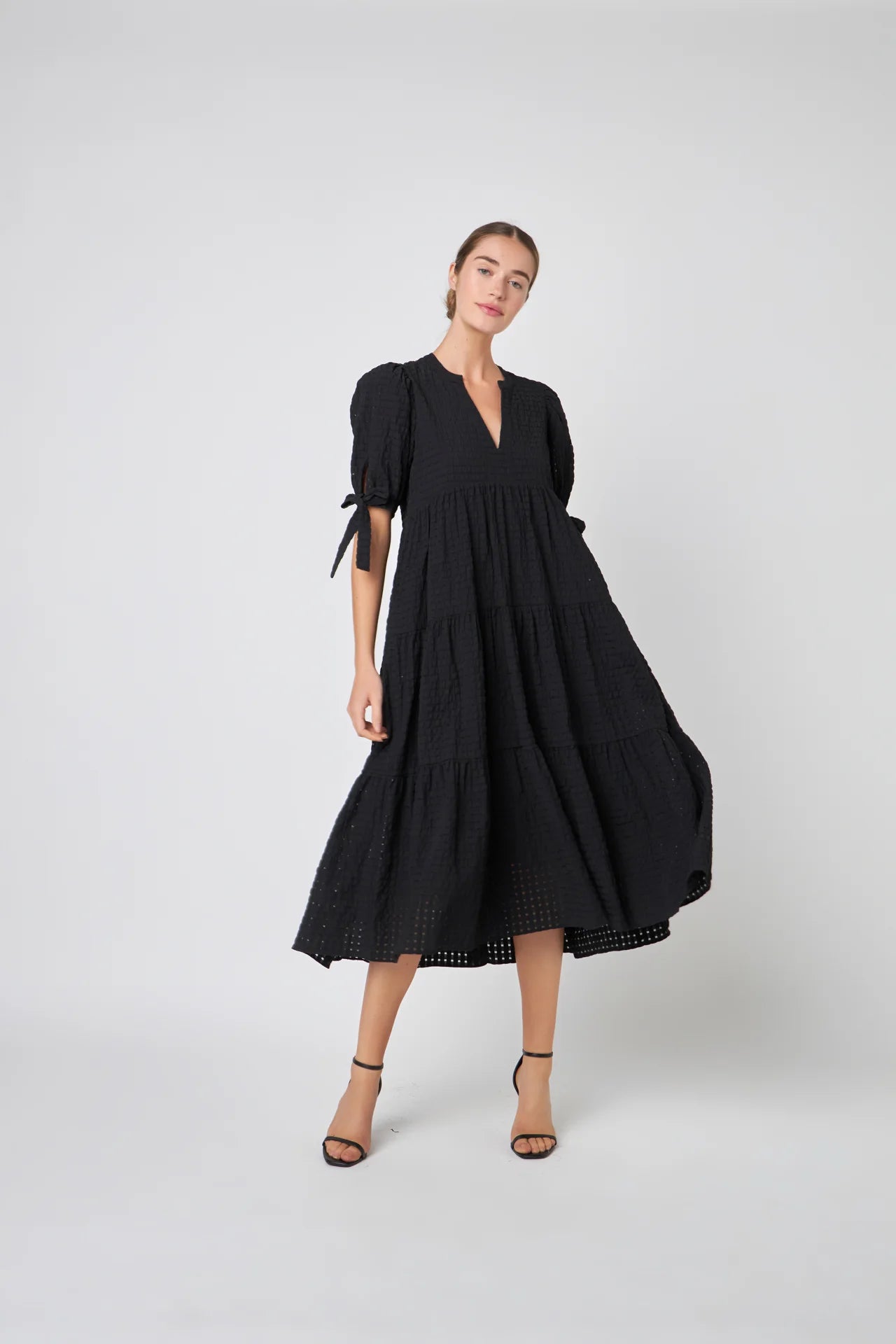 Gingham Tiered Midi Dress Sunset Boutique Gingham Tiered Midi Dress Sunset Boutique